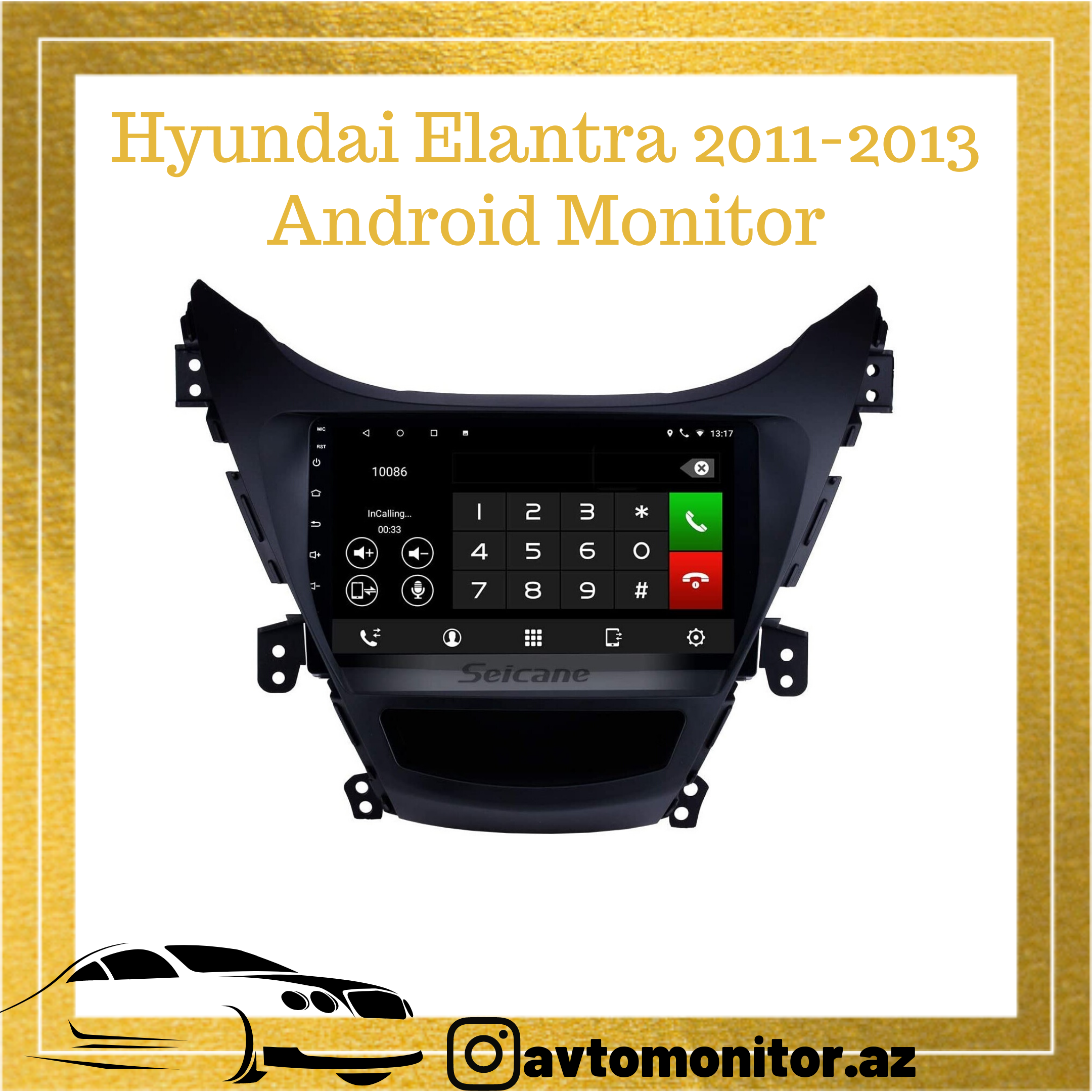 Hyundai Elantra 2011-2013 üçün Android Monitor- -- --
